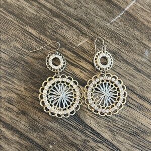 Elegant Silver and Gold Dangle Earrings